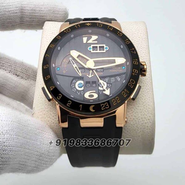 Ulysse Nardin El Toro Black Rose Gold Super High Quality Swiss Automatic Watch (1)