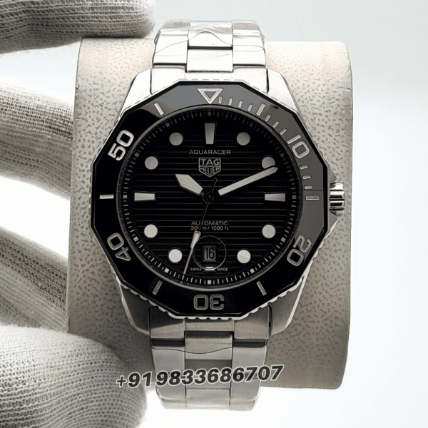 ag Heuer Aquaracer Professional 300 Stainless Steel Black Dial 43 mm Super High Quality Swiss Automatic First Copy Replica Watch