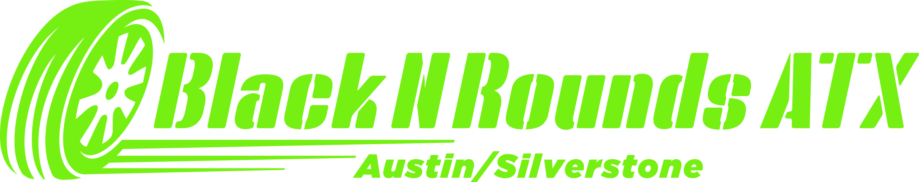 Black n Rounds ATX logo featuring a green and black design with bats.