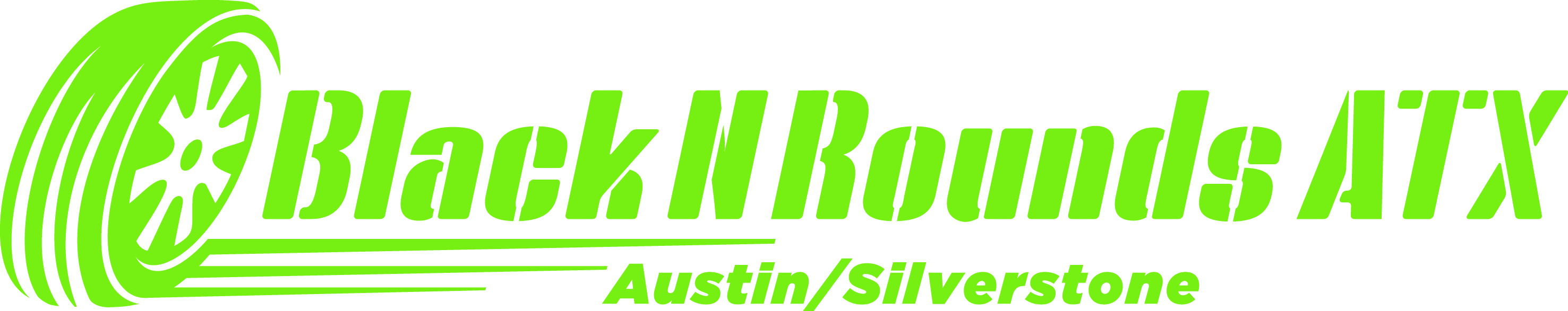 Black n Rounds ATX logo with green and black design elements.