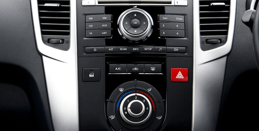 Car dashboard with AC vents