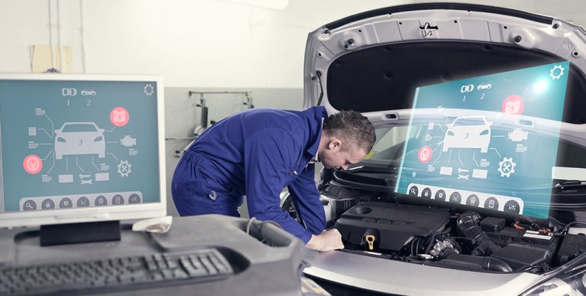 Advanced diagnostic tools analyzing vehicle systems for optimal performance.