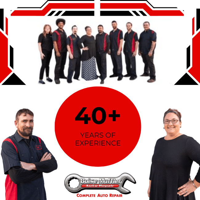 Auto repair technicians at Boise Muffler Auto Repair in Boise, ID.