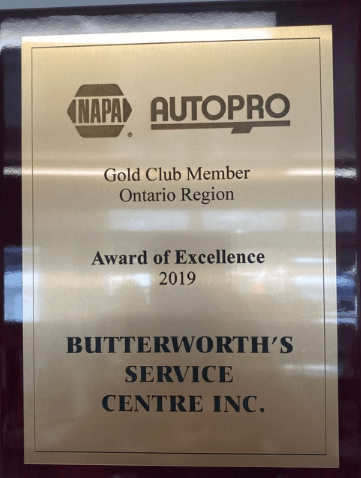 Recognition for automotive excellence at Butterworth's Service Centre, Ontario region, 2019.