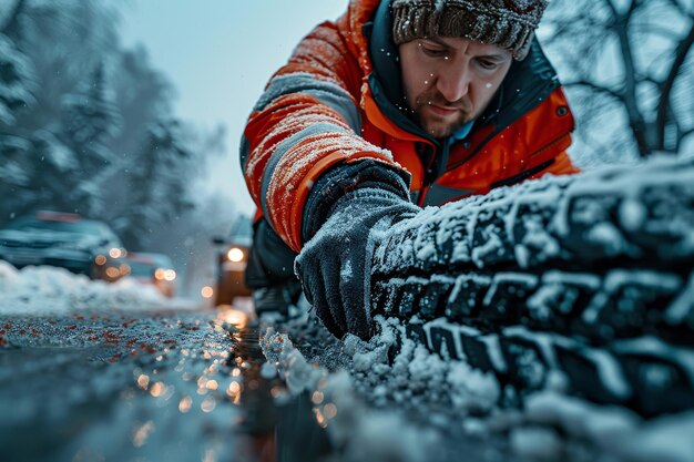 Winter tire maintenance for safe driving on icy streets.