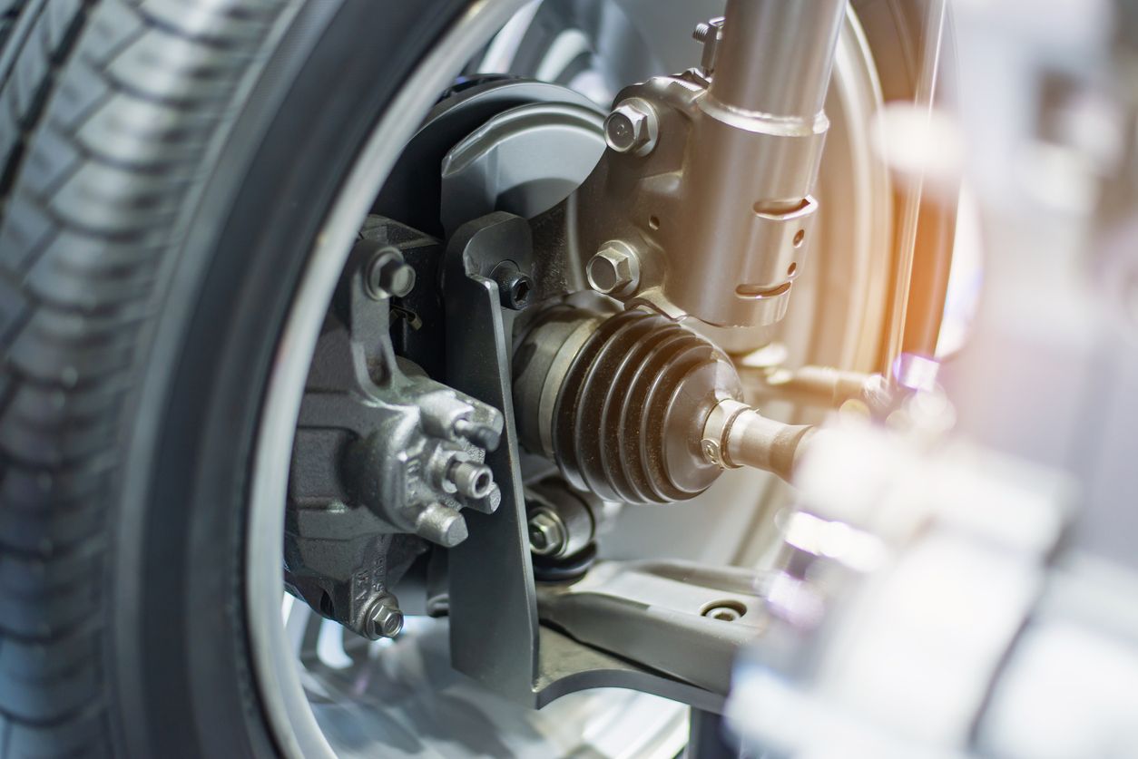 Motorcycle front wheel and suspension system for repair and maintenance services.