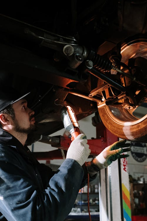 Suspension system check for wear and damage in vehicle.