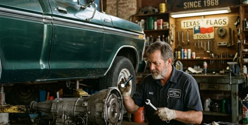 Auto repair and restoration services at Car Corral Garage in Brownwood, TX. Skilled mechanic working.