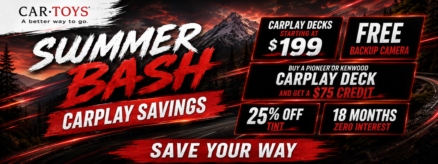 Car Toys summer bash promotional banner with discounts and offers.