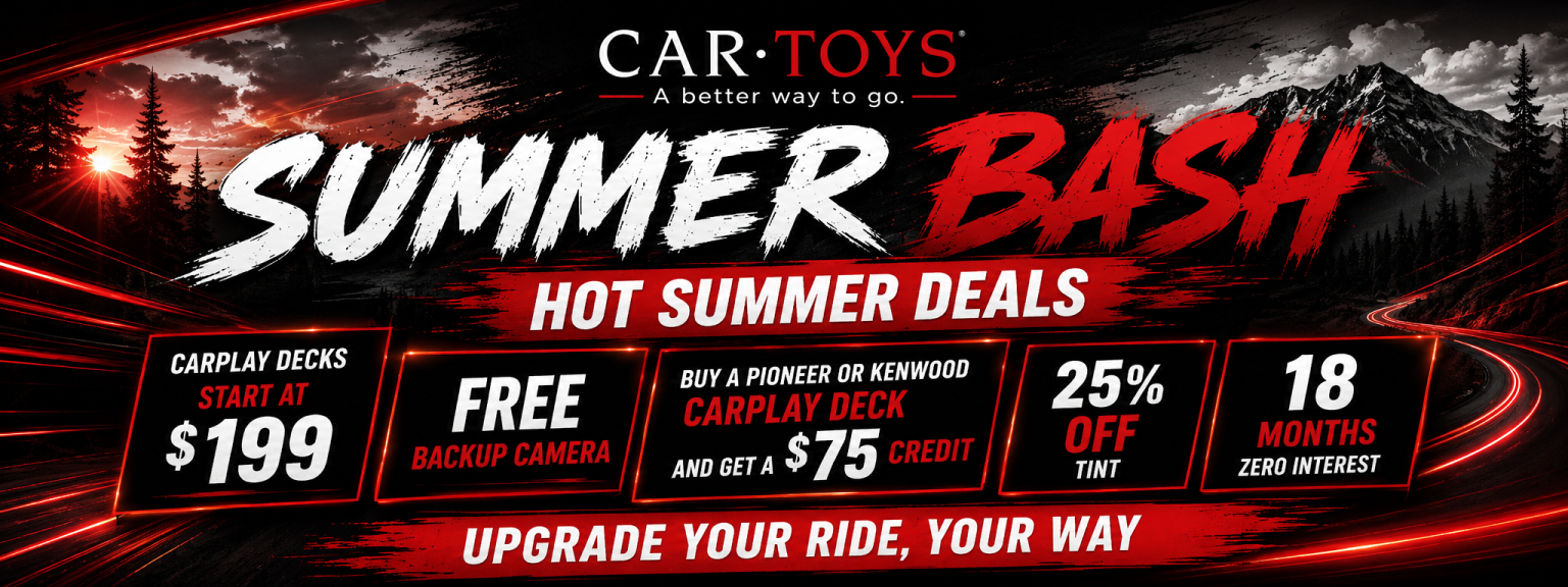 Summer Bash sale at Car Toys with discounts on car decks and accessories.