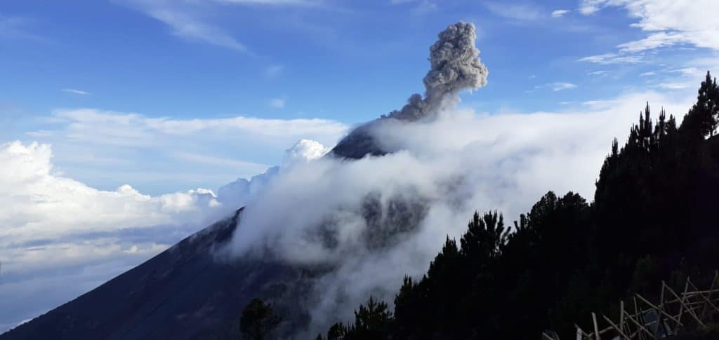 Acatenango Volcano errupting