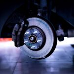 Brake system component on a vehicle's wheel assembly.
