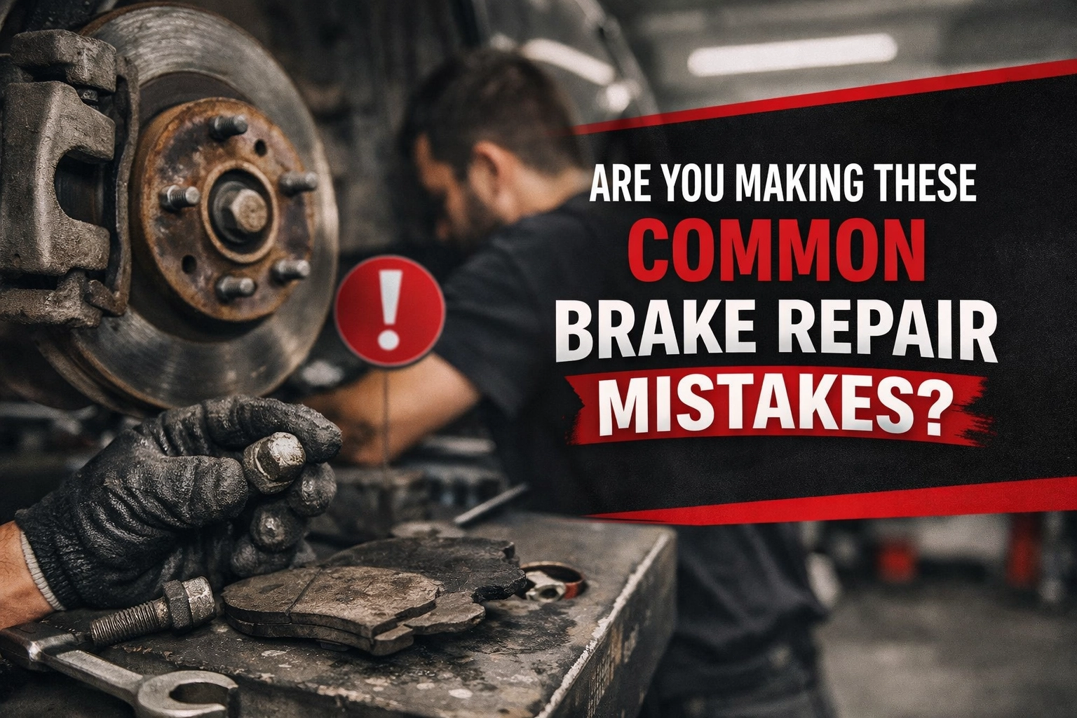 Warning about common brake repair mistakes at Clay's Auto service center.