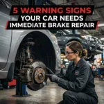 Car brake system warning signs indicating need for immediate brake repair at Clay's Auto.