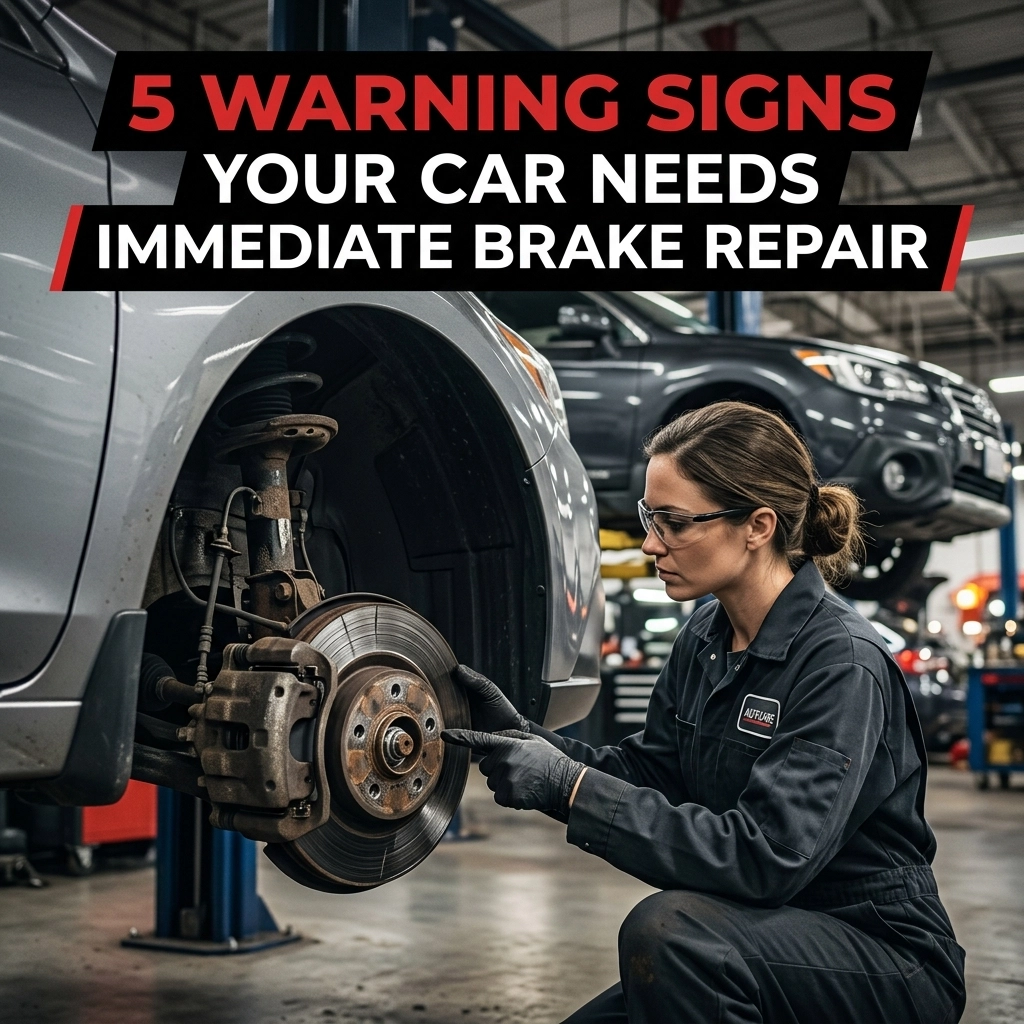 Car brake system warning signs indicating need for immediate brake repair at Clay's Auto.