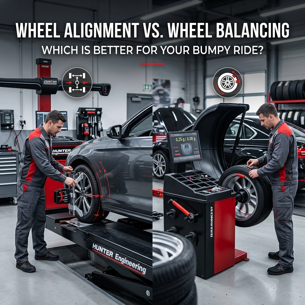 Professional wheel alignment and balancing services for optimal vehicle performance.