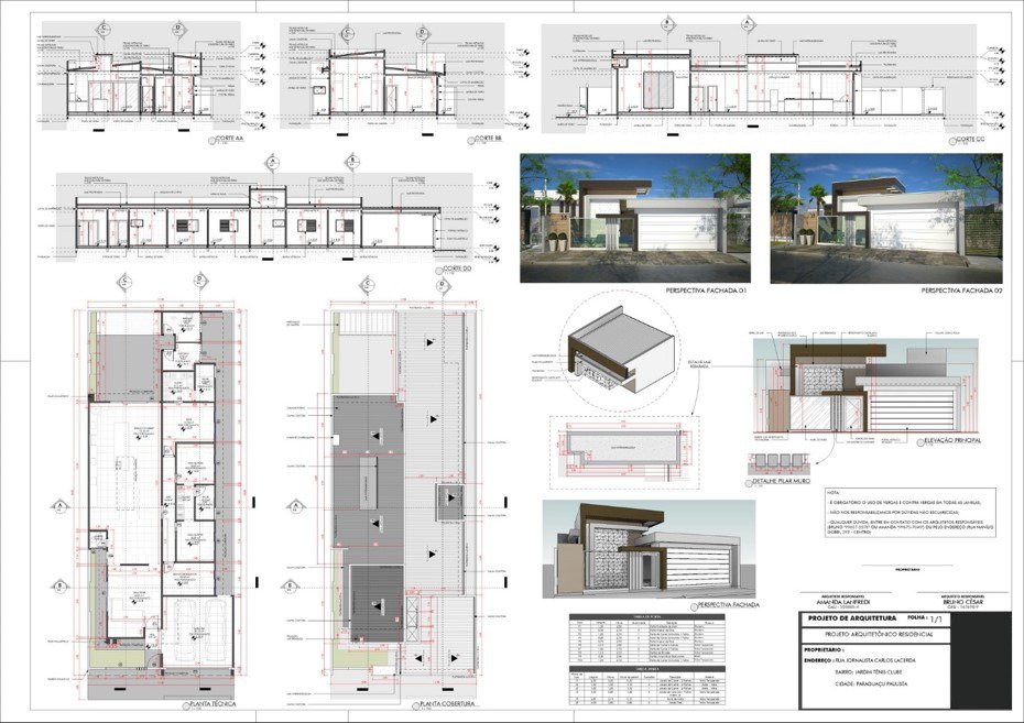 Projeto arquitetônico detalhado para aprovação em prefeitura