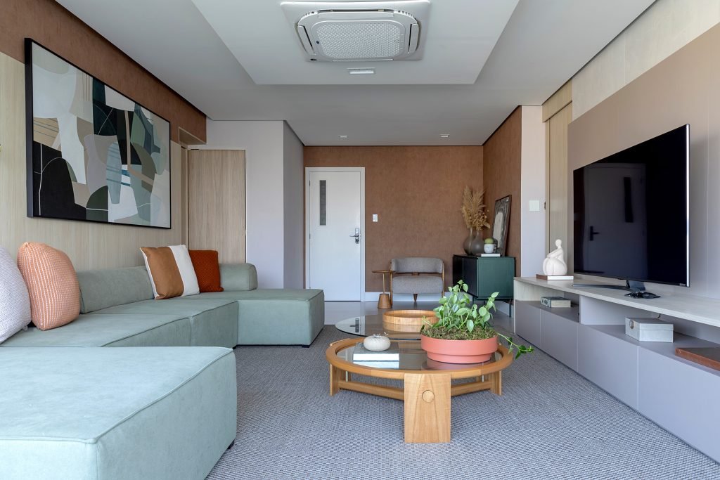 Sala de estar com decoração moderna