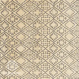 Intricate beige and brown patterned area rug with geometric design - ideal for stylish interior spaces.