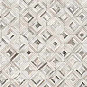 VOP-01-IVGR-300 Elegant geometric wooden mosaic floor pattern.