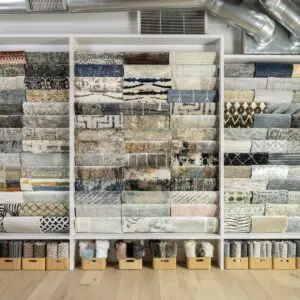 Creative floors showroom carpet wall