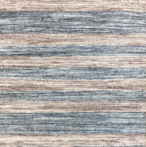 Ava - AHA-03 Cream and blue striped area rug with textured pattern, perfect for contemporary interior decor.