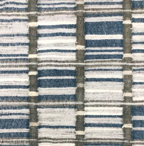 Evelyn - AHA-09 Soft blue and beige patterned area rug with geometric design, perfect for modern living spaces.