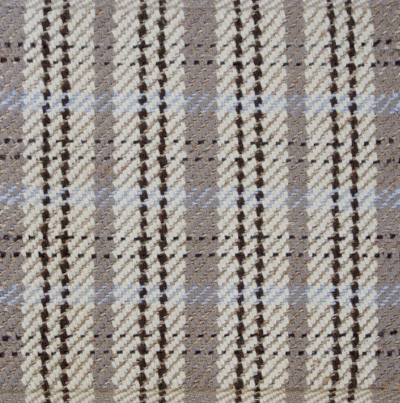 Wool plaid fabric for upholstery and drapery in neutral shades.