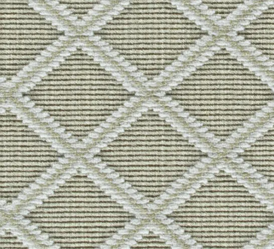 Benton - IUH-SA-02 Textured beige and white patterned carpet with geometric diamond design.