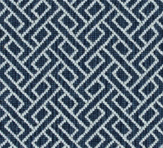 Gibson - IAN-NA-05 Vibrant blue geometric patterned carpet for modern interior design.
