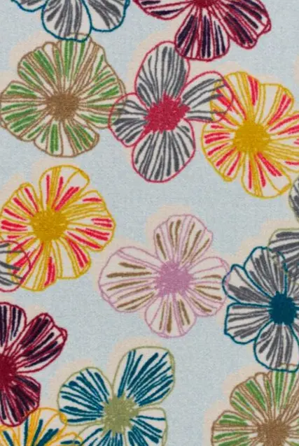 Irlanda - HIF-SK-80_D Colorful embroidered flower fabric showcasing vibrant floral patterns for home décor and interior design improvements.