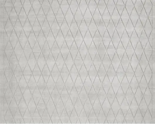 Soft gray geometric patterned flooring with subtle diamond design for modern interior decor.