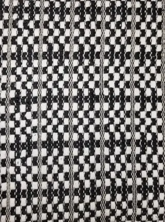 LCO-BW-45 Checkerboard black and white woven fabric for stylish flooring or upholstery.