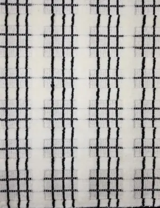 Titan - LTS-WH-02 Modern patterned area rug with black and white geometric design, perfect for contemporary home decor.