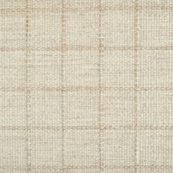 Cream checkered carpet pattern with small squares, ideal for home or office flooring.