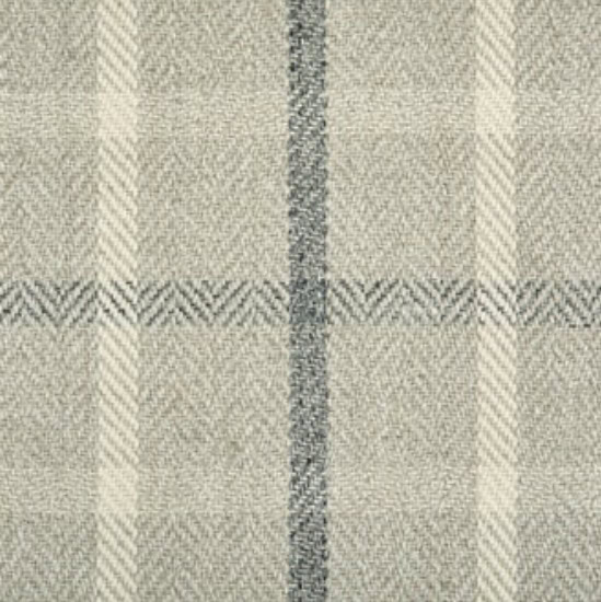 Beige tartan fabric with gray plaid pattern suitable for custom flooring or upholstery projects.