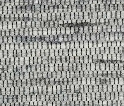 Textured gray carpet sample with small loop pattern for commercial and residential flooring.