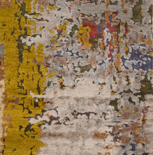Camille - HIPE-CA-01_D Vibrant abstract area rug with yellow, red, and blue accents for modern home decor.