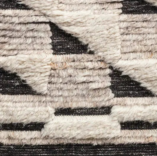 Clarkia - VFK-02-NABL_D Plush geometric patterned area rug with neutral tones for modern home decor.