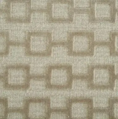 Sophisticated beige geometric patterned carpet for upscale flooring designs.