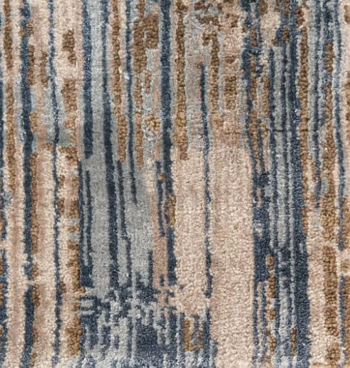 Plush patterned carpet with beige, blue, and gray tones for sophisticated interior flooring solutions.