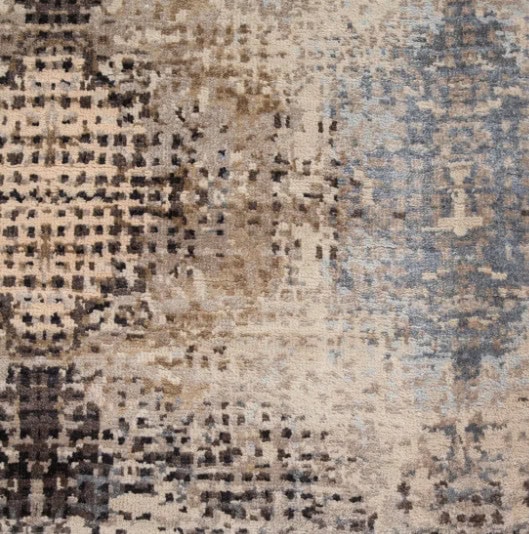 Modern abstract area rug with neutral tones, perfect for residential and commercial flooring solutions.