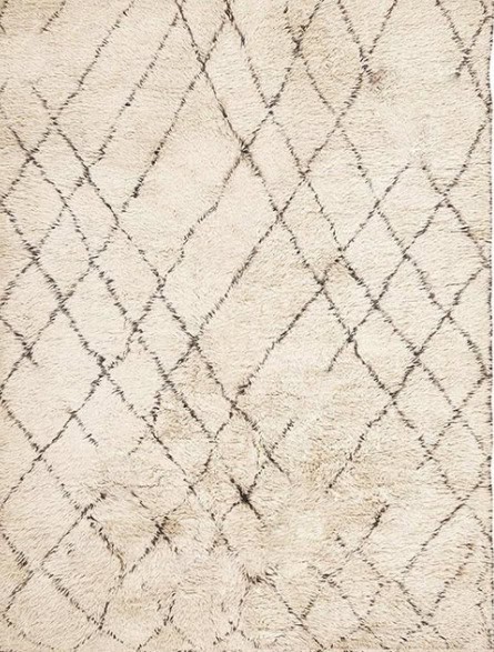 Genevieve - ZAS-20 Cream shag rug with diamond pattern, plush and soft texture for cozy interior flooring.
