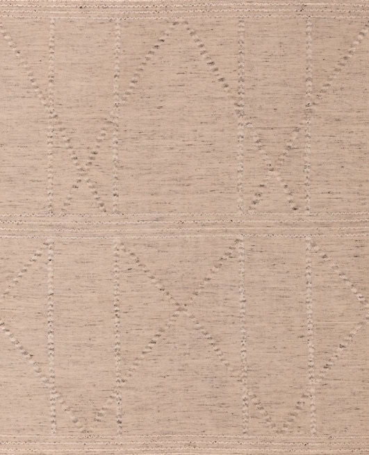 Cream-colored textured carpet with geometric stitching, ideal for modern home interiors.