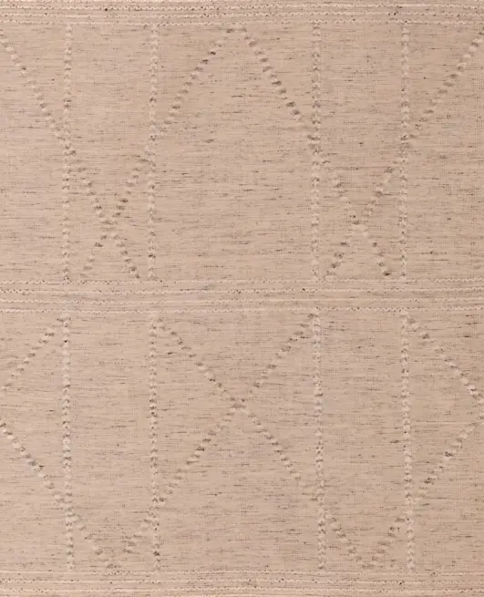 Convair - DKE-IV-02 Cream-colored textured carpet with geometric stitching, ideal for modern home interiors.