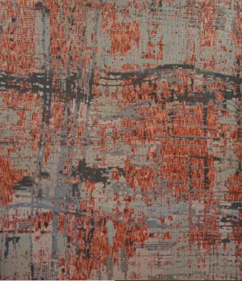 Colorful abstract textured rug with modern design, perfect for contemporary home decor.