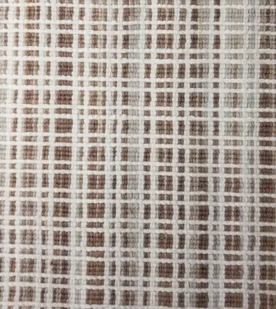 Textured beige and white checkered fabric suitable for flooring or upholstery.