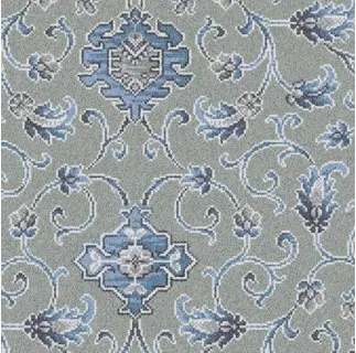 Anatolia - Medallion Aswan Luxurious blue and gray area rug with intricate floral patterns, perfect for elegant home decor.