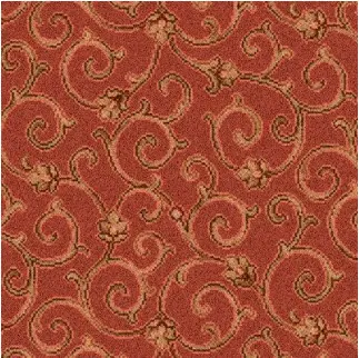 Anatolia - Scroll Fez Elegant red carpet with intricate floral and scroll patterns, ideal for luxurious interior flooring design.