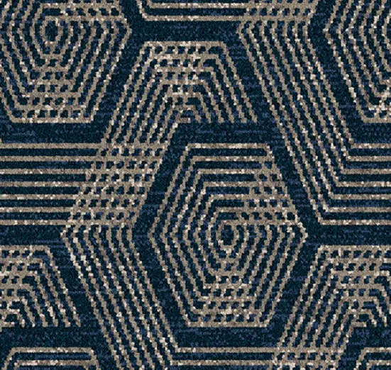 Intricate geometric patterned carpet for modern interior design and residential flooring.